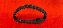 Bracelet fin en cuir noir tressé 3 brins