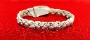 Bracelet cuir Gris clair tressé 3 brins