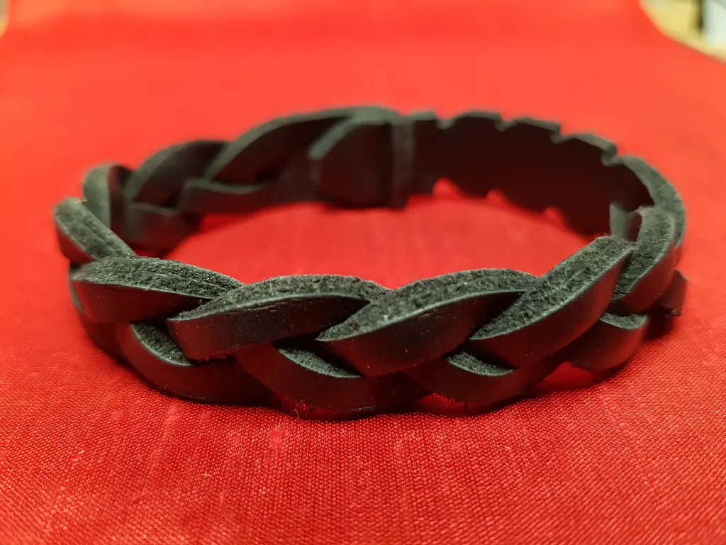 Bracelet cuir tressé double-face