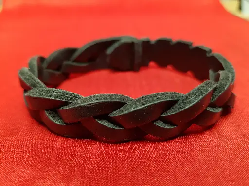 Bracelet cuir tressé double-face